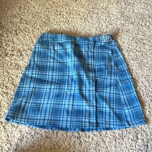 Womens Brandy Melville John Galt blue plaid skirt one size